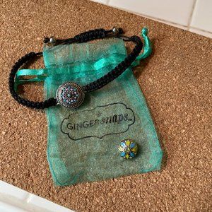 Woven Ginger Snaps Bracelet with Two Charms